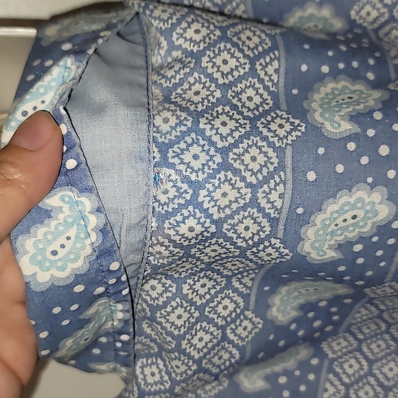 Models Coat vintage Nightgown blue paisley all over print pockets 💙 - Picture 9 of 9